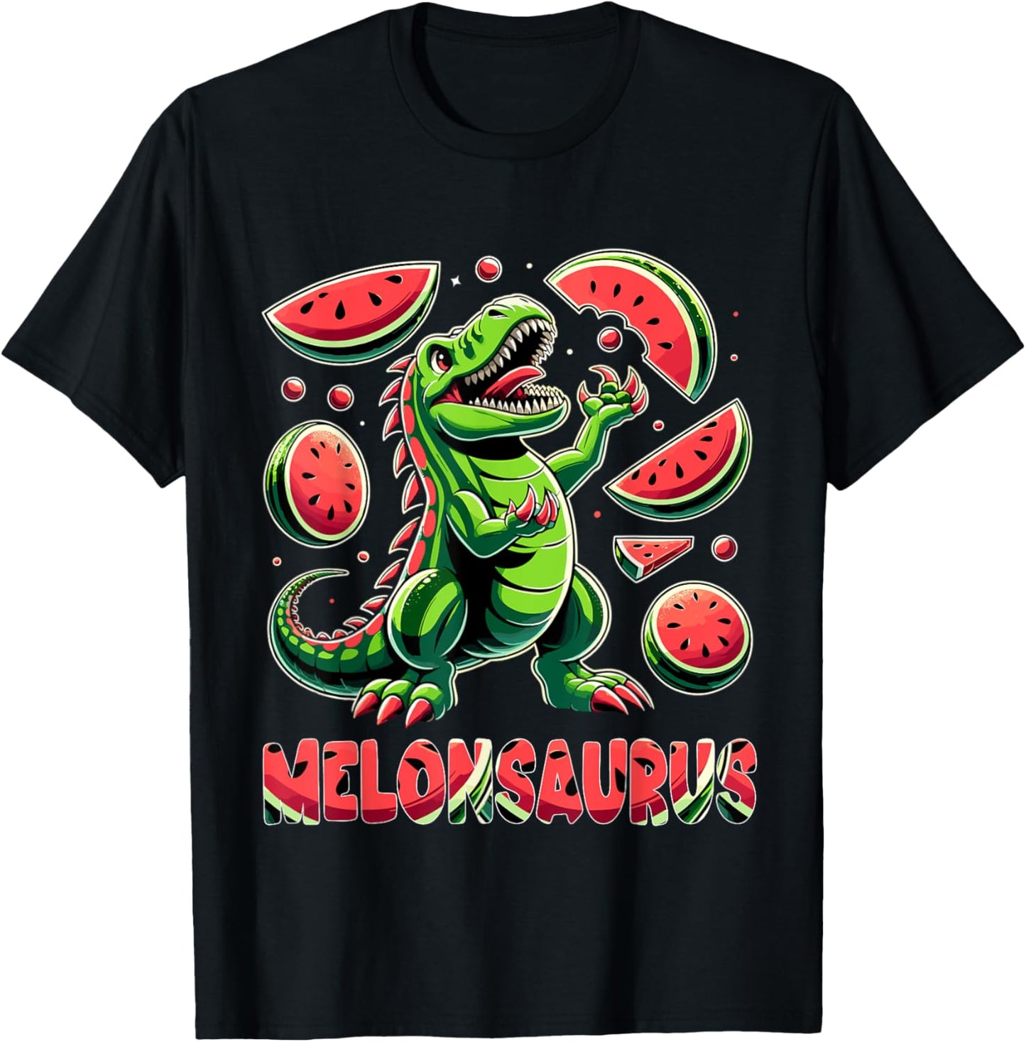 Melonsaurus Watermelon Dinosaur Summer Tropical Vacation T-Shirt