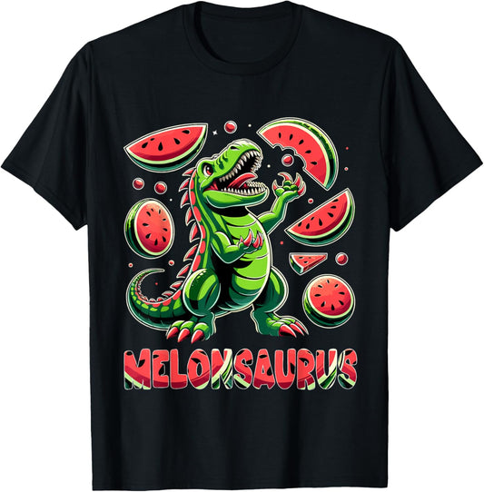 Melonsaurus Watermelon Dinosaur Summer Tropical Vacation T-Shirt