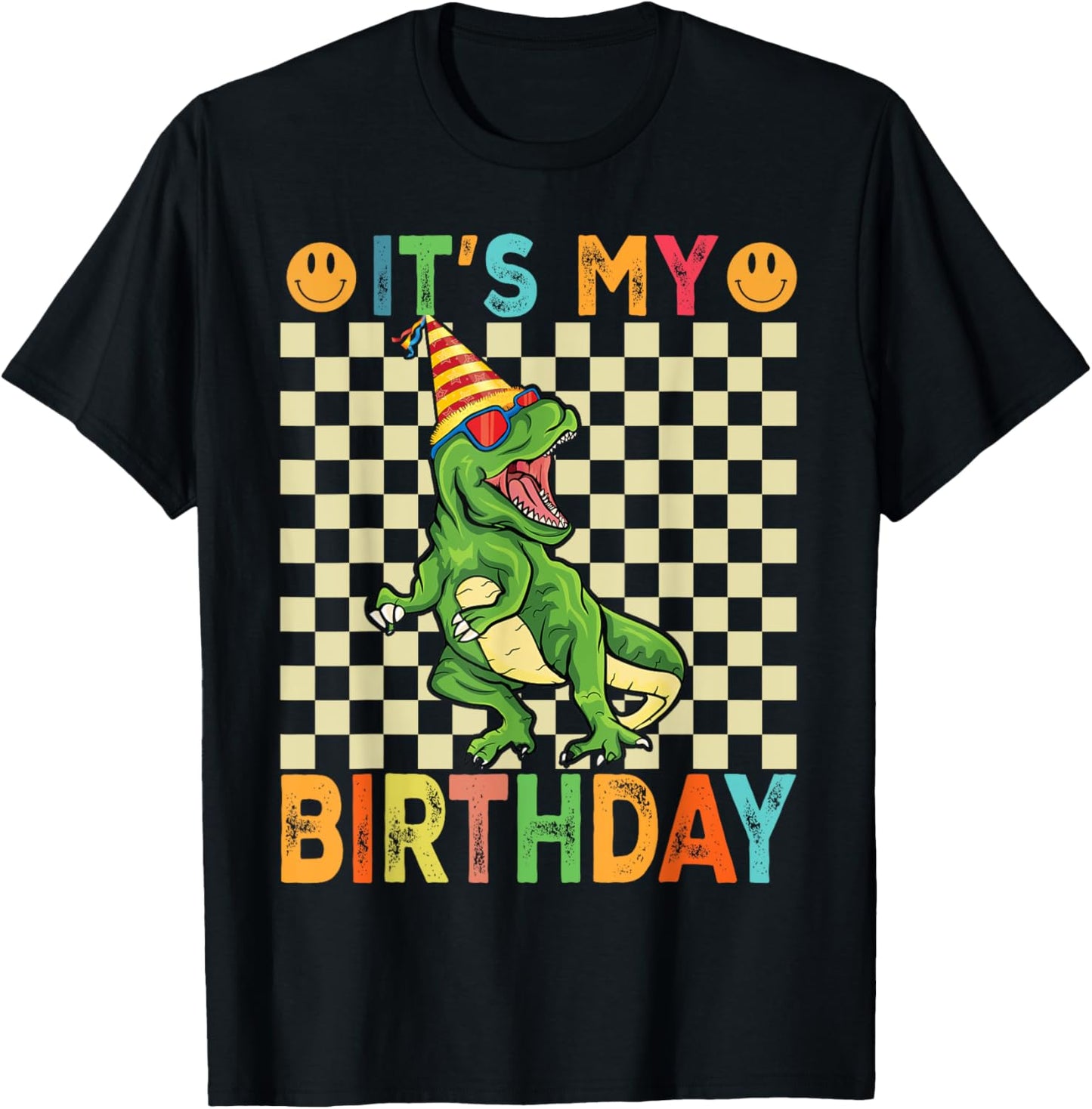It's My Birthday Happy Kids T-Rex Boys - dino birthday party T-Shirt