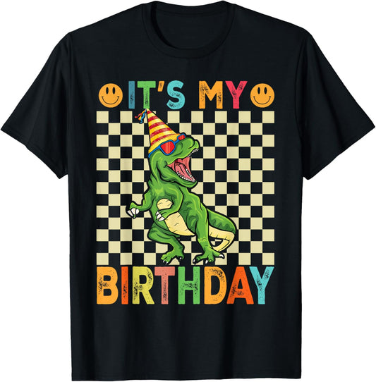 It's My Birthday Happy Kids T-Rex Boys - dino birthday party T-Shirt