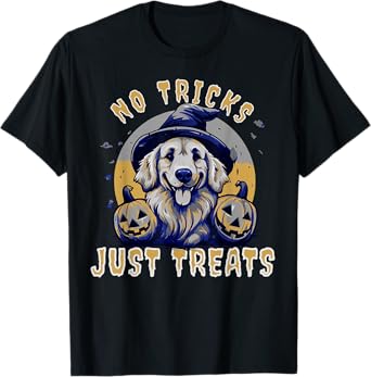 Golden Retriever Halloween No Tricks Just Treats T-Shirt
