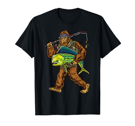 Mahi Fishing Bigfoot Ocean Dorado Fisherman T-Shirt