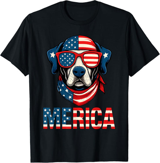 American Flag Labrador Retriever Merica USA Lab Dog 4th July T-Shirt