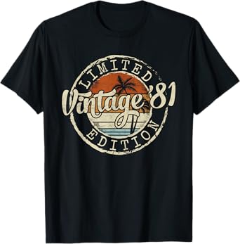 Vintage 1981 44th Birthday Gifts 44 Year Old For Men Women T-Shirt