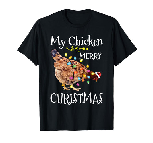 Merry Christmas Chicken Santa Funny Xmas Chicken T-Shirt