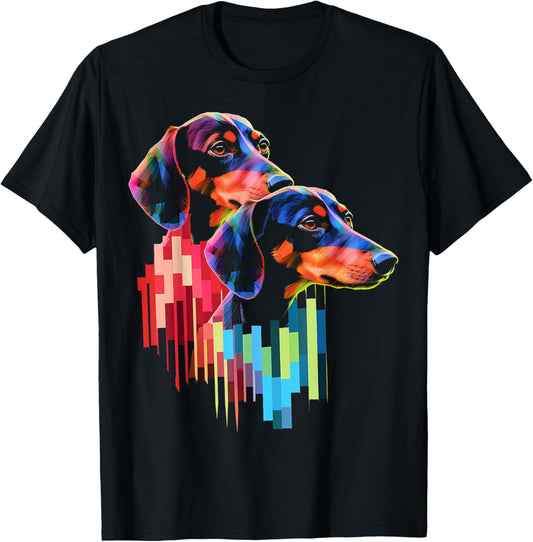 Dachshund Colorful Pet Art Animal Abstract Graphic Dog T-Shirt