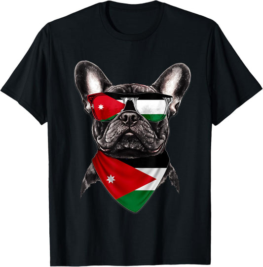 Jordanian Flag American French Bulldog Heritage Jordan T-Shirt