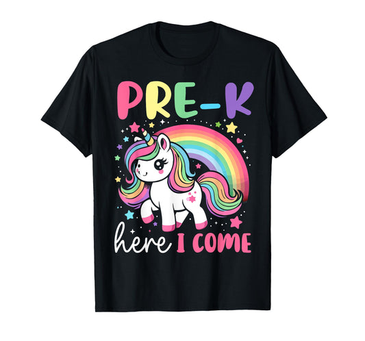 PreK Here I Come Unicorn Girls Back To School Team Preschool T-Shirt