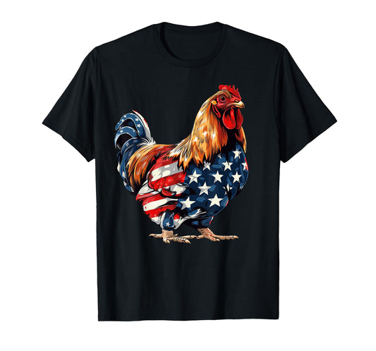 Chicken American Flag 4th of July Chicken Gifts for Men Kids T-Shirt