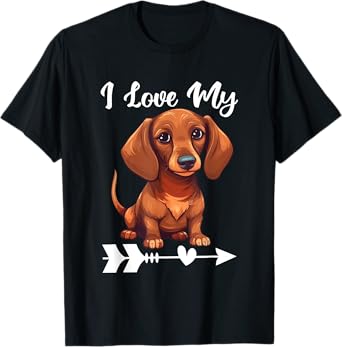 I Love My Dachshund - Wiener Dog Trainer Breeder Pet Owner T-Shirt for Men Women Girls Kids