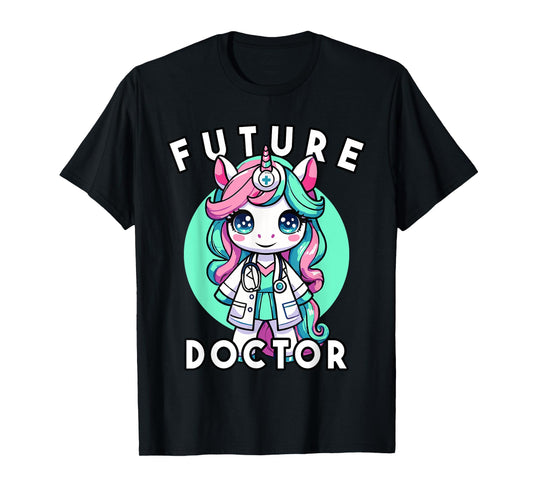 Future Doctor Girls Unicorn Medical Career Graphic T-Shirt