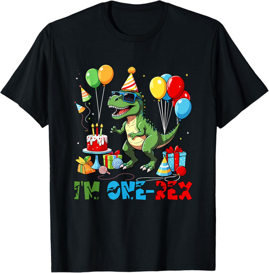 I'm One-Rex 1st Birthday T-rex Sunglasses Funny Party T-Shirt