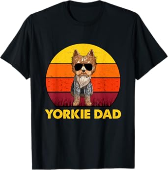 Yorkie Papa Retro Vintage Yorkshire Terrier Yorkie Dad T-Shirt