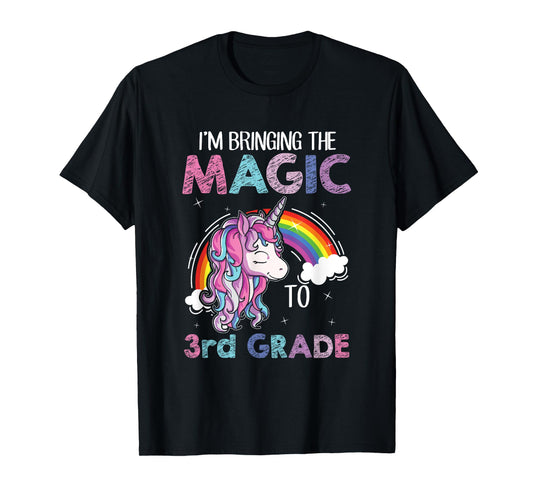 Unicorn 3rd Grade Girls Back to School Shirt Teacher Outfit T-Shirt