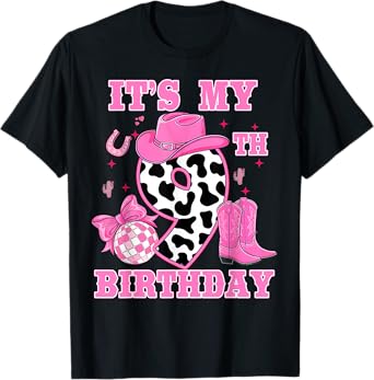 Happy 9th Birthday Girl Outfit Rodeo Western Cowgirl Cowboy T-Shirt