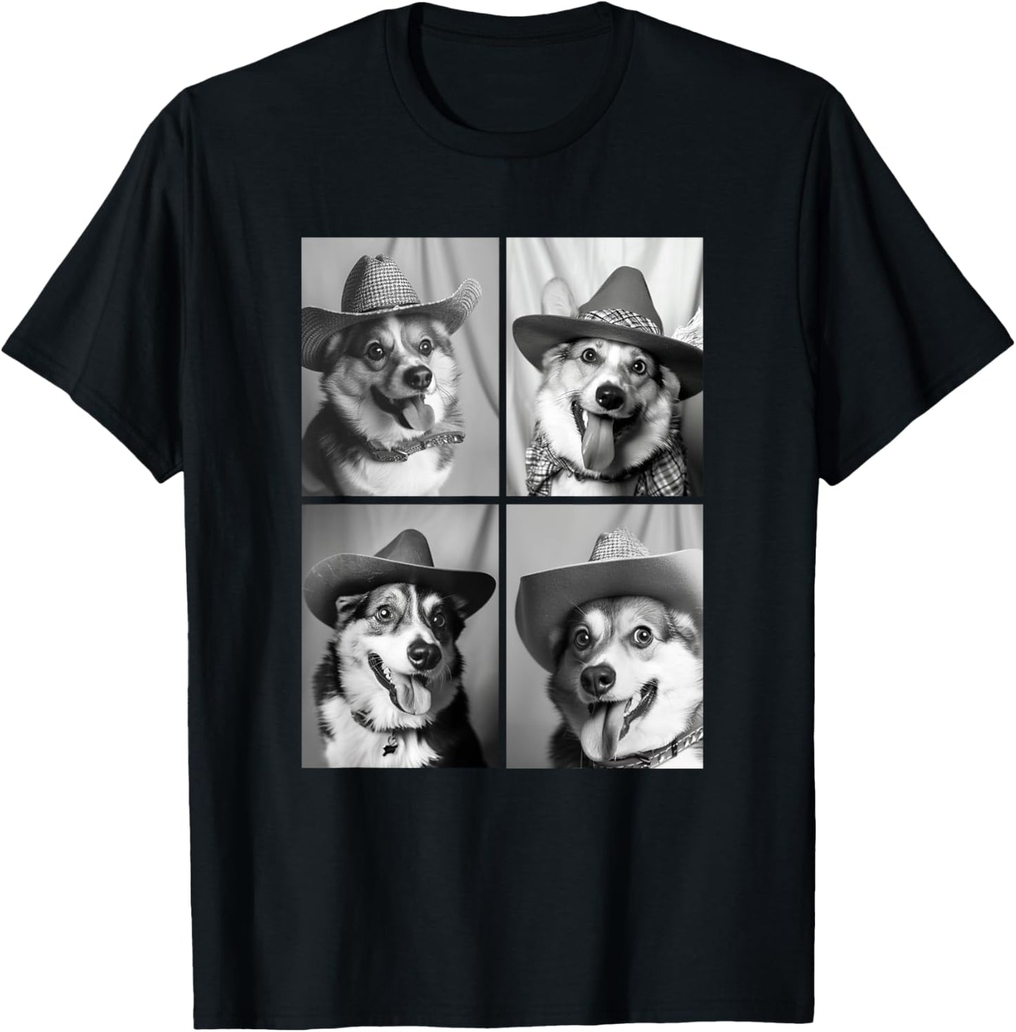 Funny Corgi Cowboy Dogs Cute Western Animals Photography T-Shirt