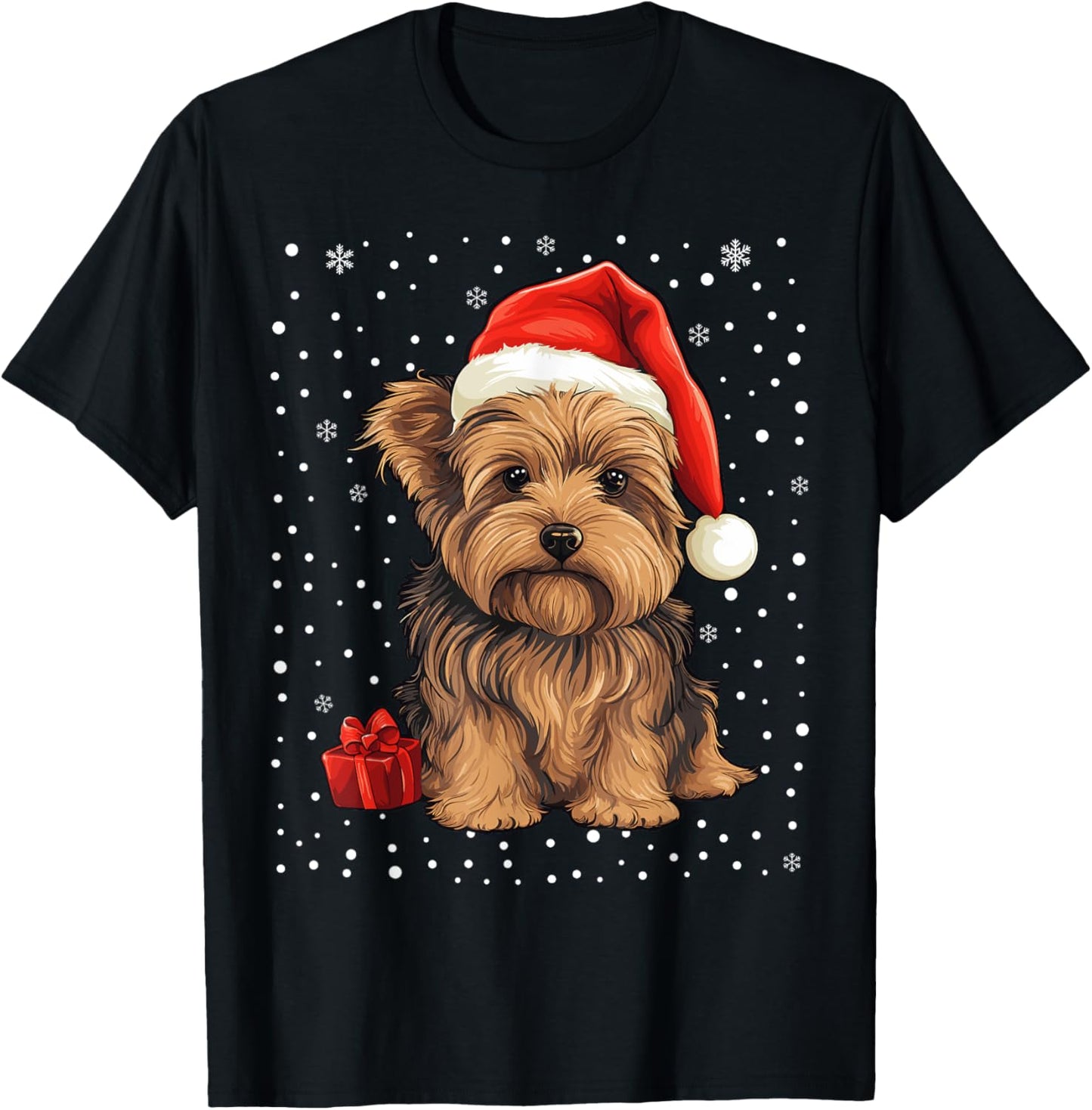 Yorkshire Dog Christmas Santa Hat Yorkie Xmas Pajama T-Shirt