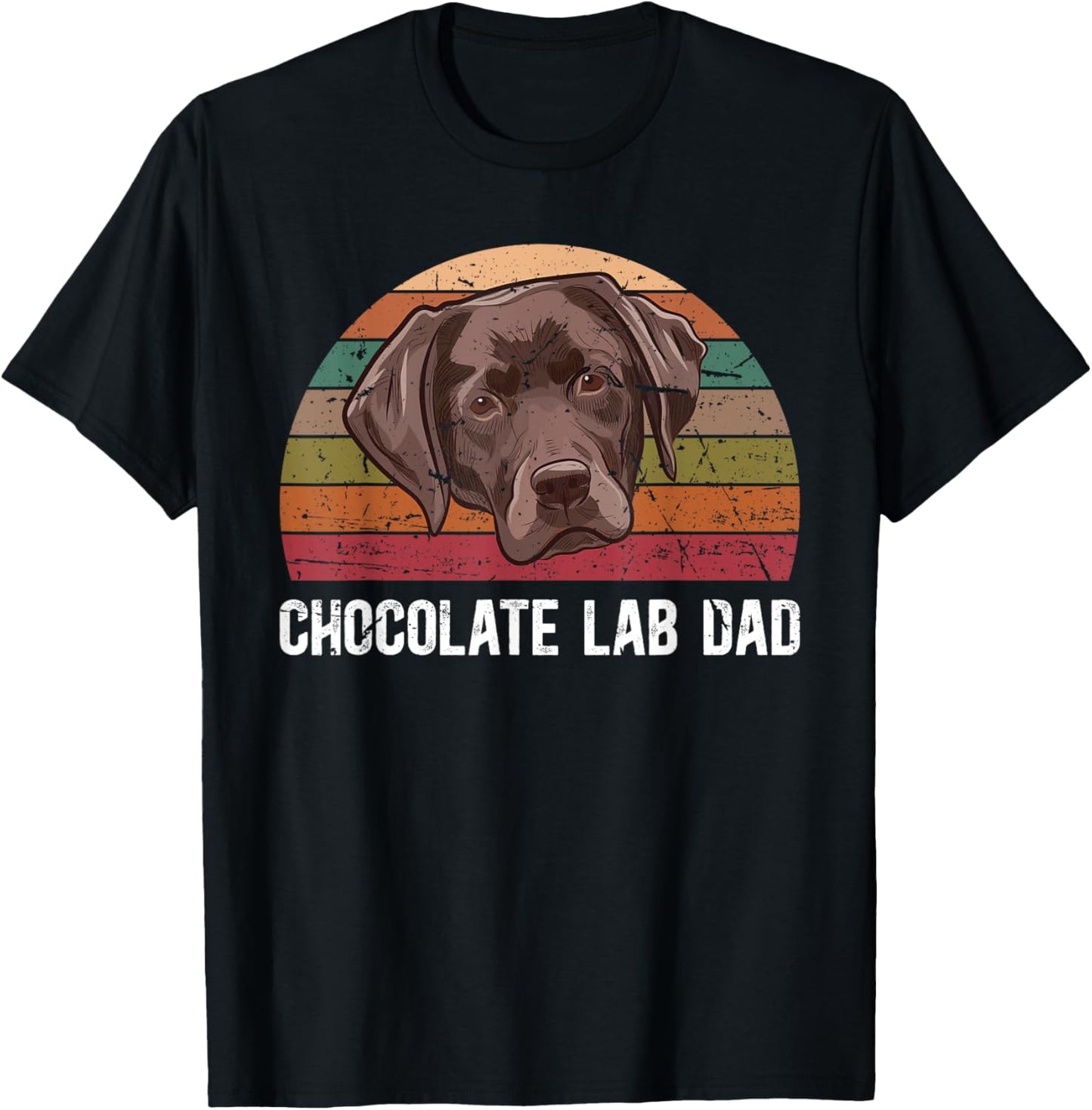 Chocolate Lab Dad Retro Chocolate Labrador Owner T-Shirt