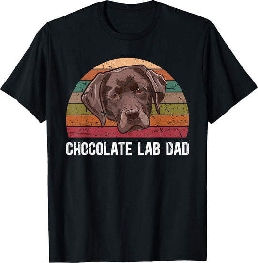 Chocolate Lab Dad Retro Chocolate Labrador Owner T-Shirt