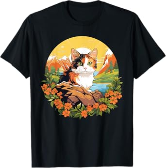 Calico Cats Calico Cat T-Shirt, Small, Black