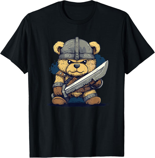 Funny Viking Adventure with Brave Teddy Bear T-Shirt