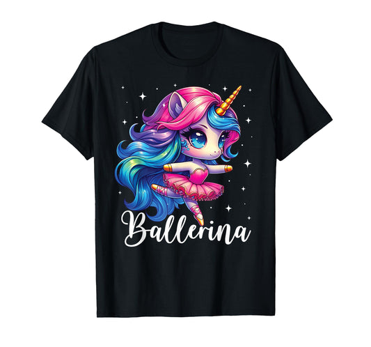 Ballerina Dancer Unicorn Girl Cute Ballet Kids Toddler T-Shirt