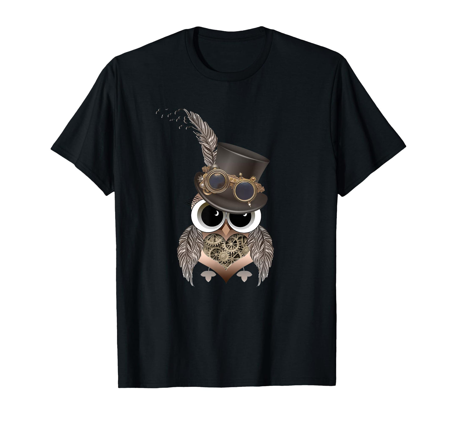 Steampunk Owl T-Shirt. For Owl Lovers and Steampunks.