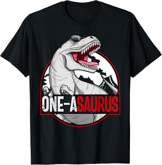One-asaurus Matching Family Dinosaur Kids 1st Birthday T-Shirt