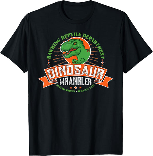 Dinosaur Wrangler Jurassic Unit Cute Kids T-Rex Dino Costume T-Shirt