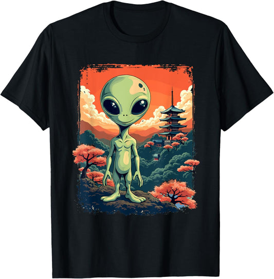 Alien in Japan, Cute Space Visitor T-Shirt