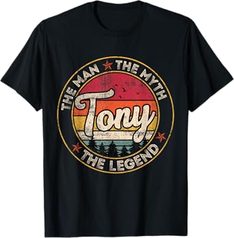 Tony The Man The Myth The Legend Personalized Name T-Shirt