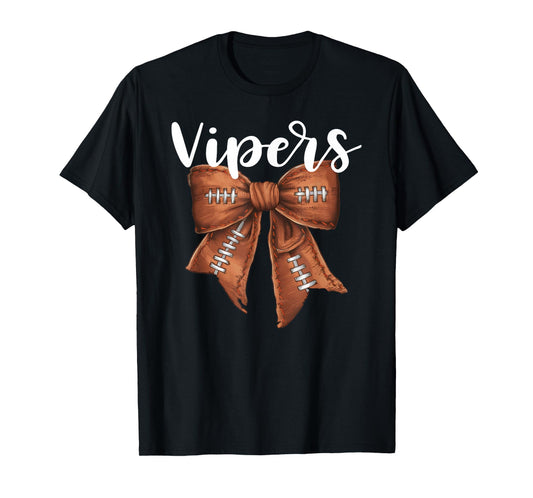 Vipers Football Bow School Spirit Team Mascot Game Night T-Shirt