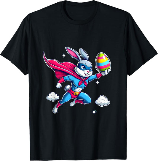 Superhero Bunny Easter Egg Hunt Cute Kids T-Shirt