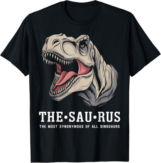 The Saurus Funny Grammar Dinosaur T-Shirt