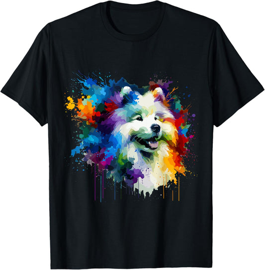 Splash Art Samoyed Dog Sammies T-Shirt