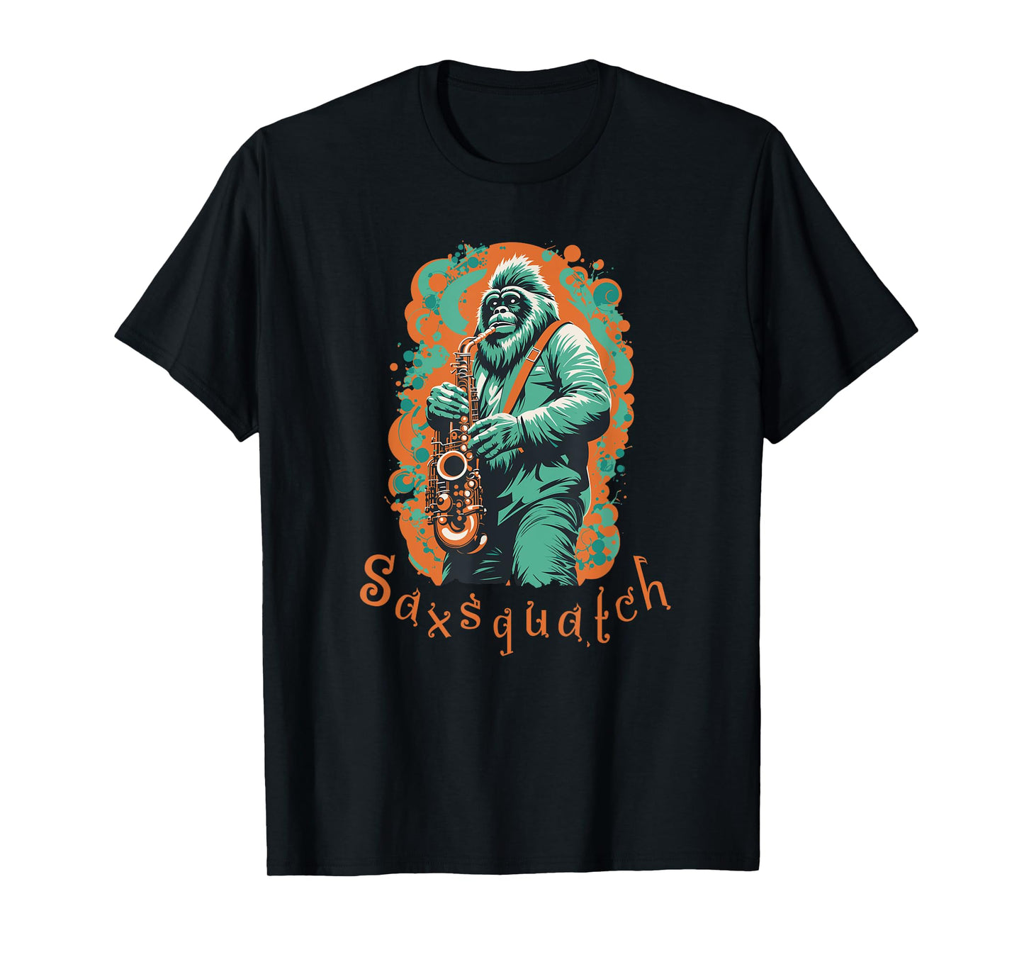 Saxsquatch Bigfoot Saxophone Player T-Shirt