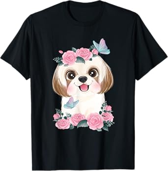 Spring Floral Shih Tzu - Dog Trainer Animal Breeder Canine Men Women Kids T-Shirt