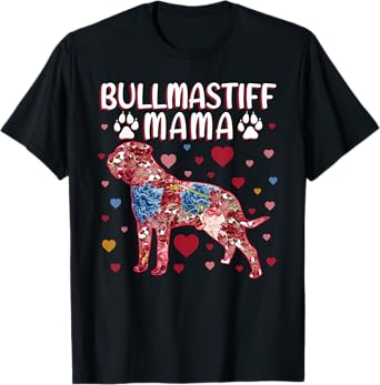 Flowers Bullmastiff Mama T-Shirt
