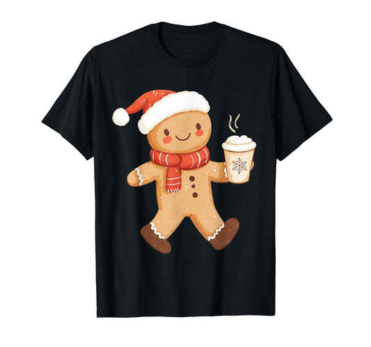 Gingerbread Coffee Lover Xmas Cookie Baking Women Christmas T-Shirt