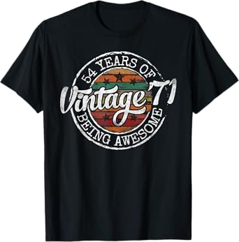 Vintage 1971 Bday Stamp 54th Birthday Gifts 54 Year Old T-Shirt