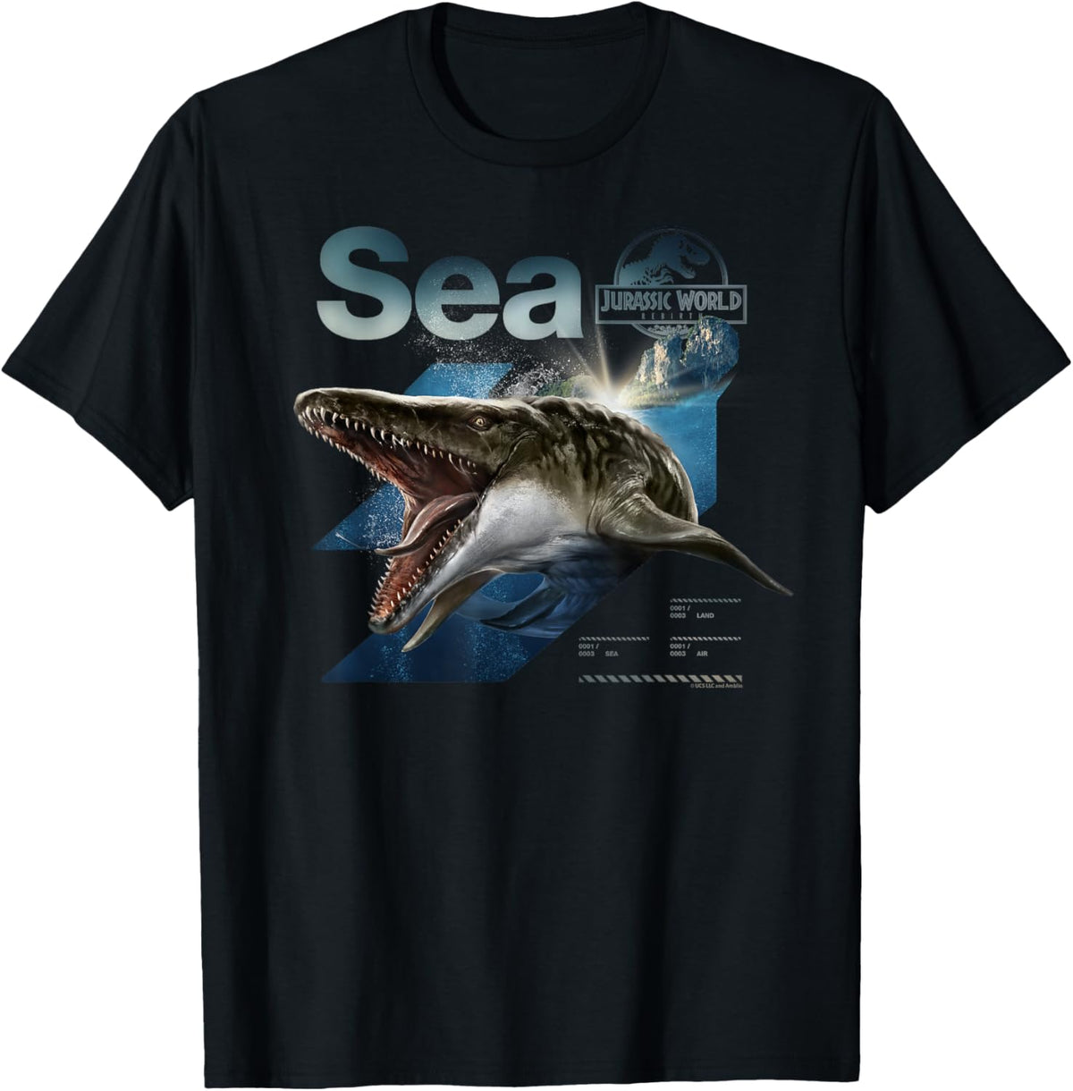 Jurassic World Rebirth Mosasaurus Sea Dinosaur T-Shirt