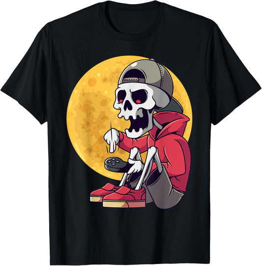 Halloween Shirt Men Boys Gamer Skeleton Shirt for Boys T-Shirt