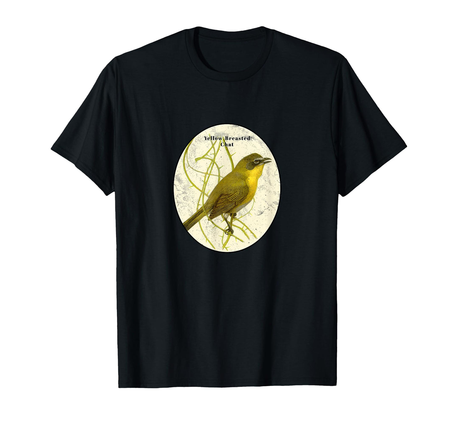 Retro Antique Yellow-Breasted Chat Vintage Bird Design T-Shirt