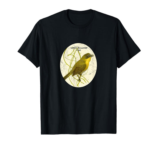 Retro Antique Yellow-Breasted Chat Vintage Bird Design T-Shirt