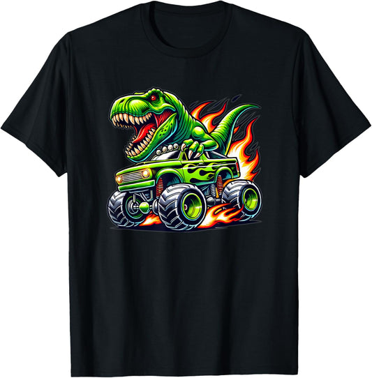 Monster Truck Dinosaur Birthday Party Monster Truck Boy T-Shirt