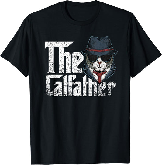 The Catfather Best Birthday Cat Dad Fathersday Funny Gift T-Shirt