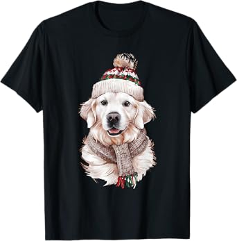 White English Cream Golden Retriever Mom Dog Puppy Christmas Men Women Kids T-Shirt