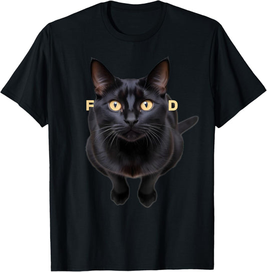 Funny Black Cat Food T-Shirt