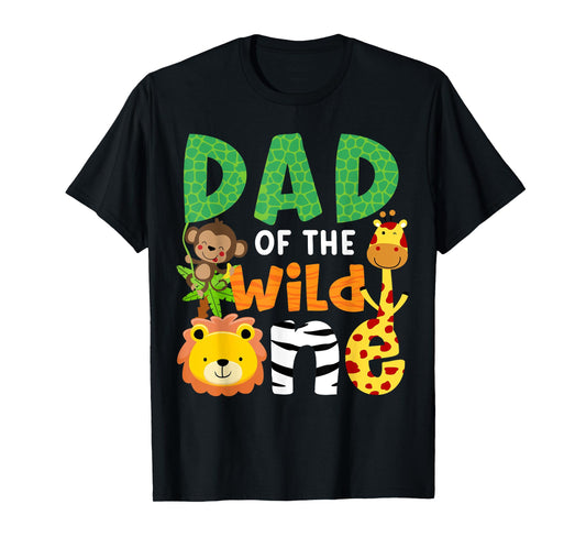 Dad of the Wild One Zoo Theme Birthday Safari Jungle Animals T-Shirt