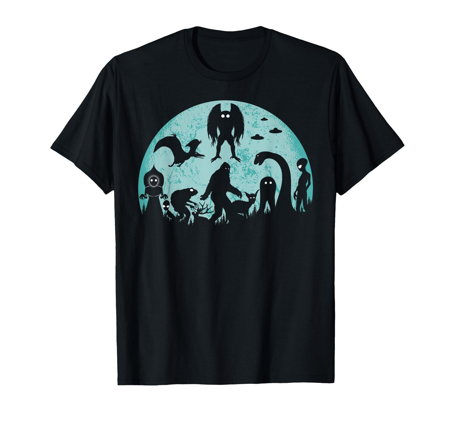 Bigfoot Loch Ness Monster Mothman And Aliens Funny Cryptid T-Shirt